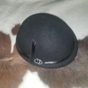 Vintage black wool women's hat